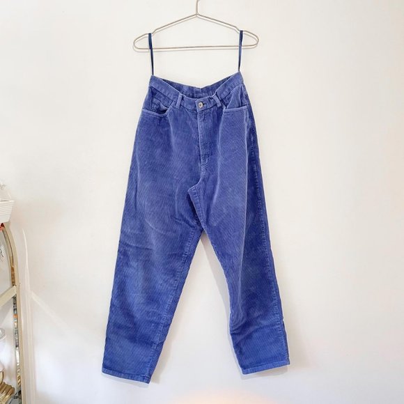 Jones New York Denim - Cornflower Blue High Waisted Corduroy Mom Jeans